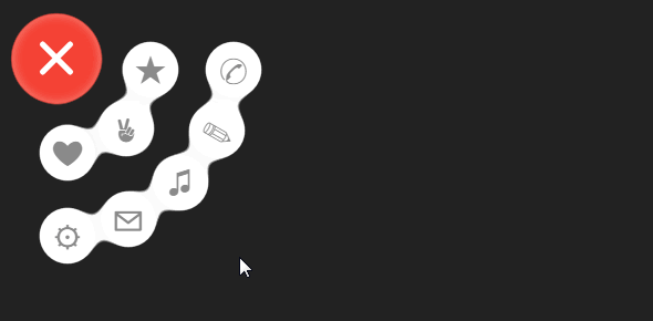 CSS3液态胶合效果环形菜单特效